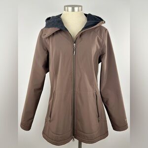 Marmot Women’s Jacket Mocha Soft Shell Fleece Lined Hooded Performance Size L
